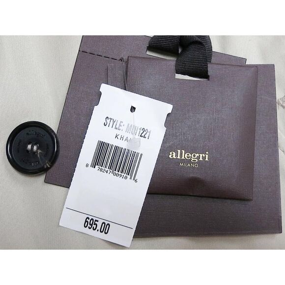 Allegri Mens Double Breasted Coat 46 Regular (IT 56) Khaki - Made In Italy - Picture 4 of 4
